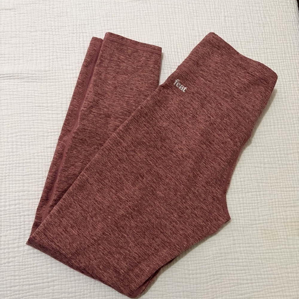 Feat Solace High Waisted Goji Berry Heathered Pink Leggings S Small